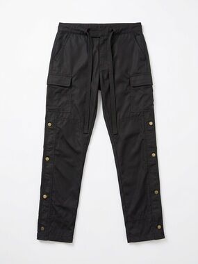 MNML Snap Zipper II Cargo Pants Black Relaxed Tapered Size 31